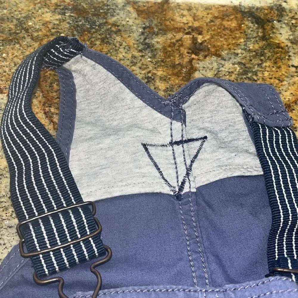 OshKosh B'Gosh Boys Blue Lined Overalls 3T 100% Cotton